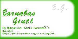 barnabas gintl business card